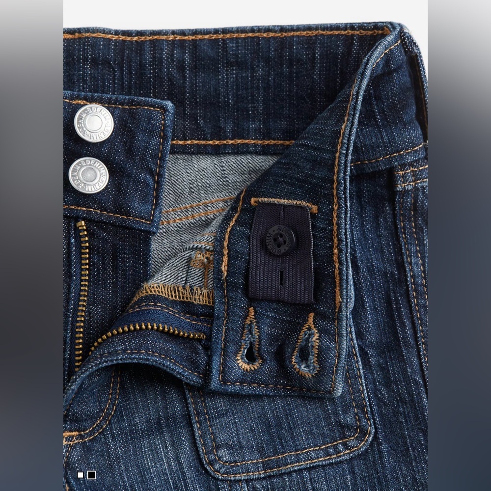 H&M Bootcut Leg Low Jeans Dark Denim Blue Wash Adjustable Waist Girls Size 10 #3 - Picture 2 of 10